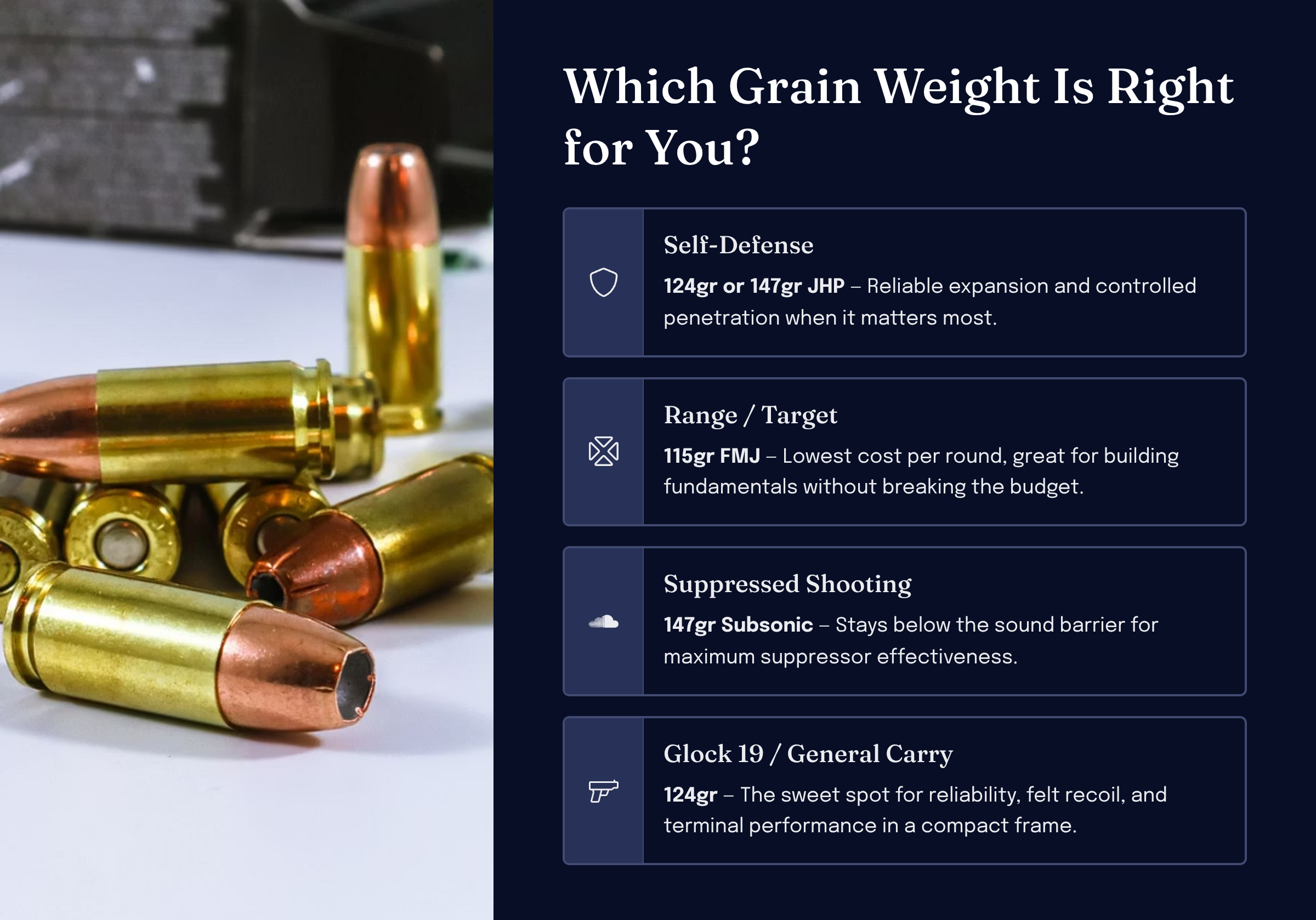 Point of impact and recoil differences between 9mm grain weights