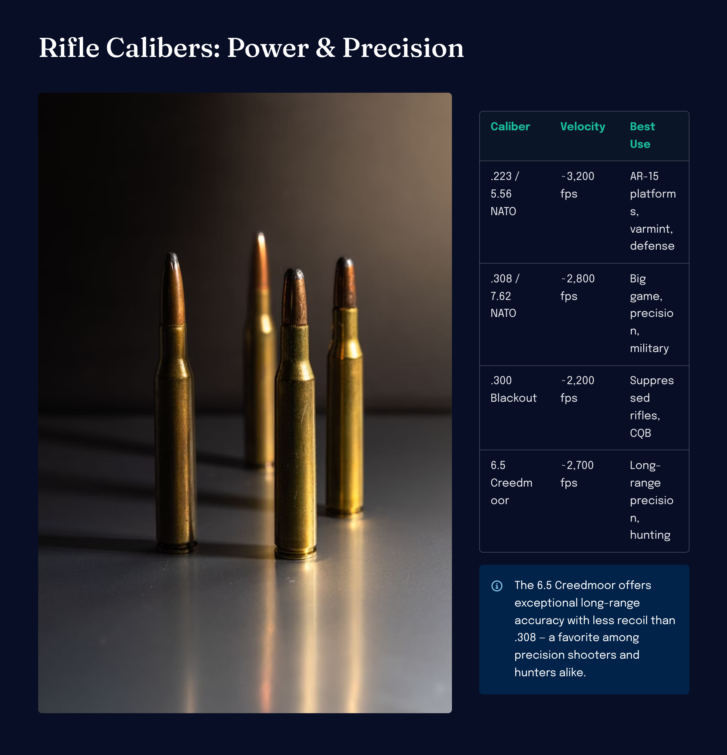 Pistol, rifle and shotgun calibers explained by category