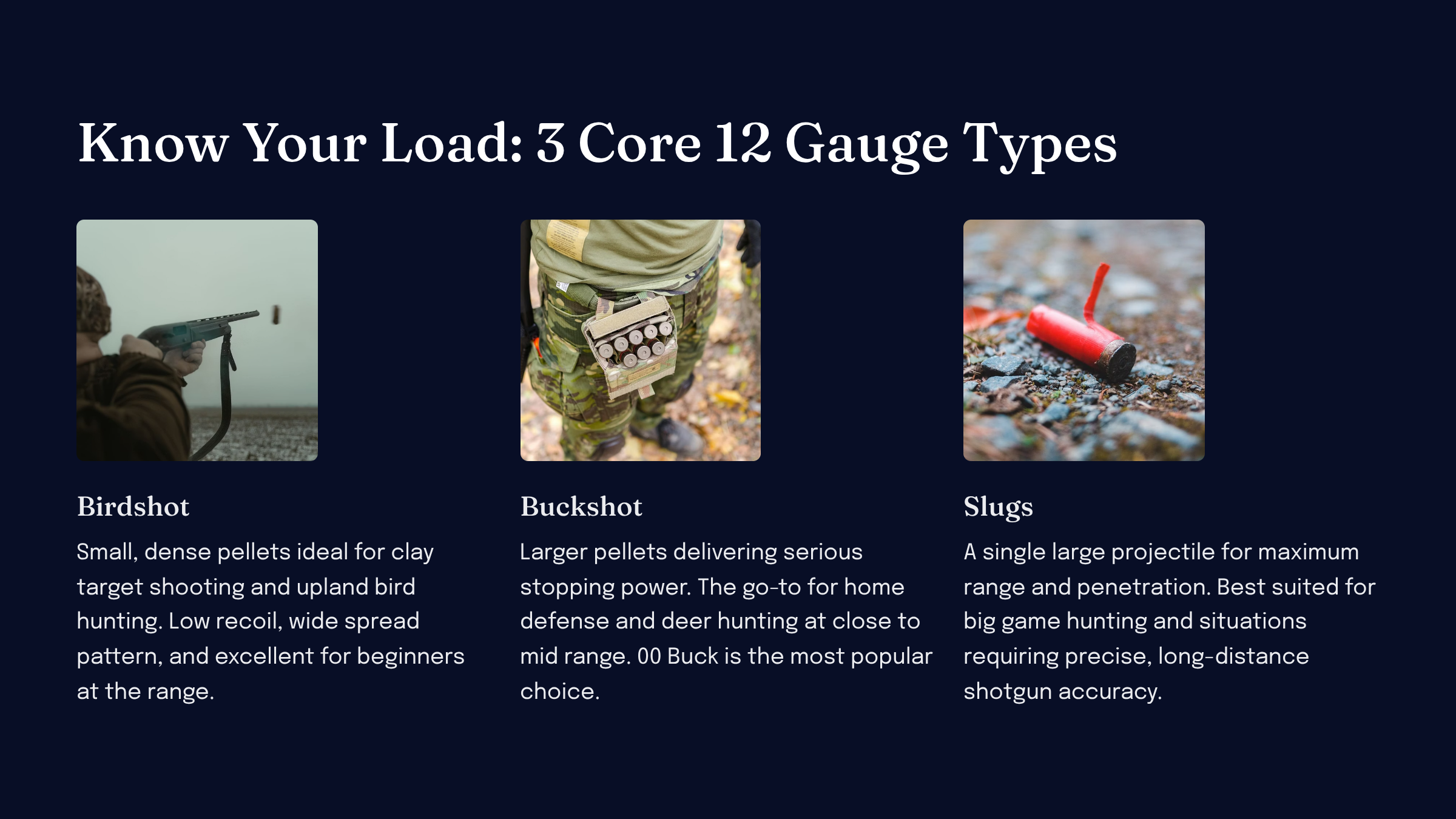 Best 12 gauge shotgun loads by use case — home defense, hunting and target