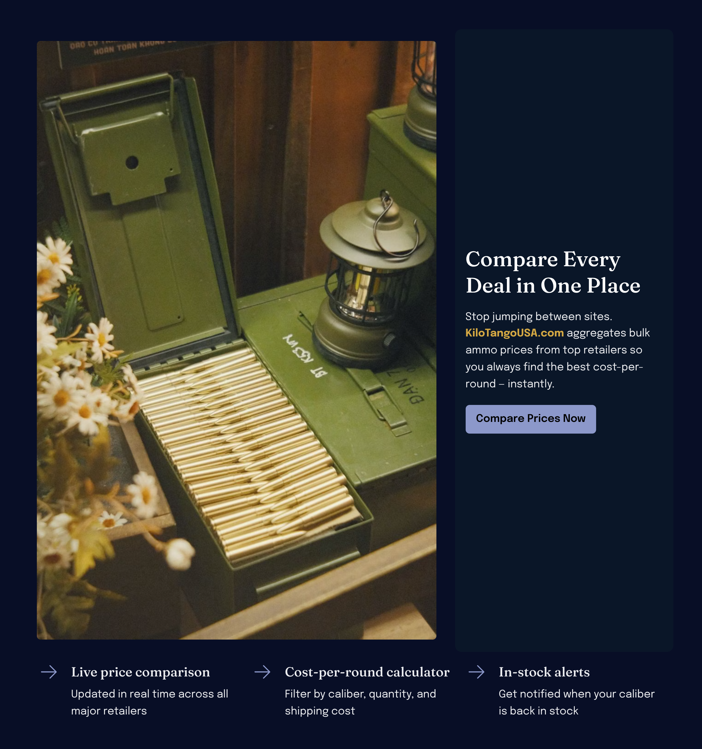 Compare bulk ammo prices at KiloTangoUSA.com